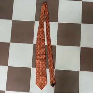 Ermenegildo Zegna Floral Orange 100% Silk Tie